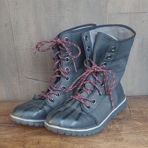 Sorel Cozy 1964 Waterproof Tall Boot Women's sz 8 Black Canvas Snow/Rain Boot